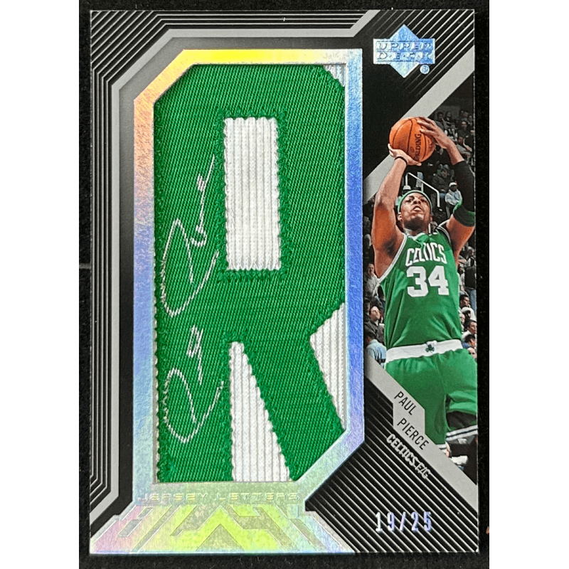 Paul Pierce 2007-08 UD Black Letters Autograph "R" 19/25