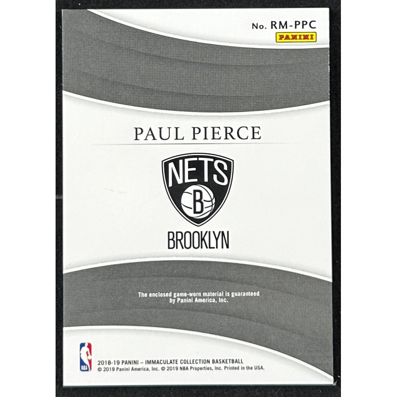 Paul Pierce 2018-19 Immaculate Collection Materials Red 11/25