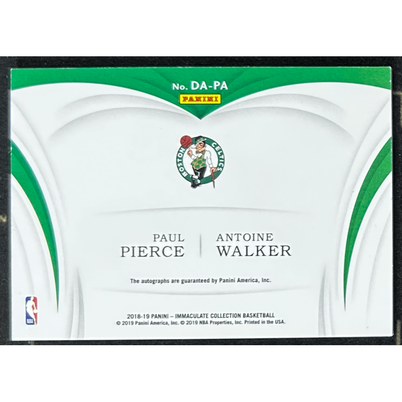 Antoine Walker / Paul Pierce 2018-19 Immaculate Collection Dual Autograph 42/49
