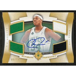 Paul Pierce 2007-08 Ultimate Collection Leadership Gold JERSEY AUTO 06/25
