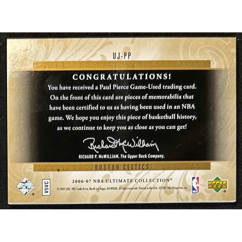 PAUL PIERCE 2006-07 Ultimate Collection Triple Jersey Patch 06/10