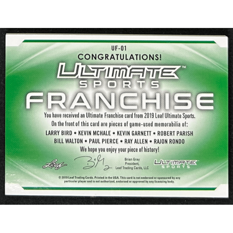 Bird /Garnett / Pierce /Allen /Rondo 2019 Leaf Ultimate Sports The Ultimate Franchise Relics 1/1