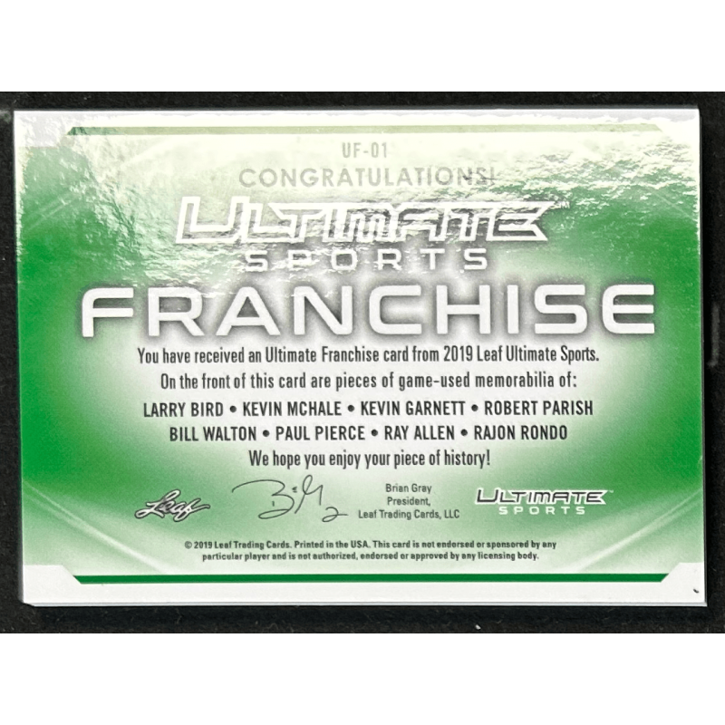 Bird /Garnett / Pierce /Allen /Rondo 2019 Leaf Ultimate Sports The Ultimate Franchise Relics 2/2