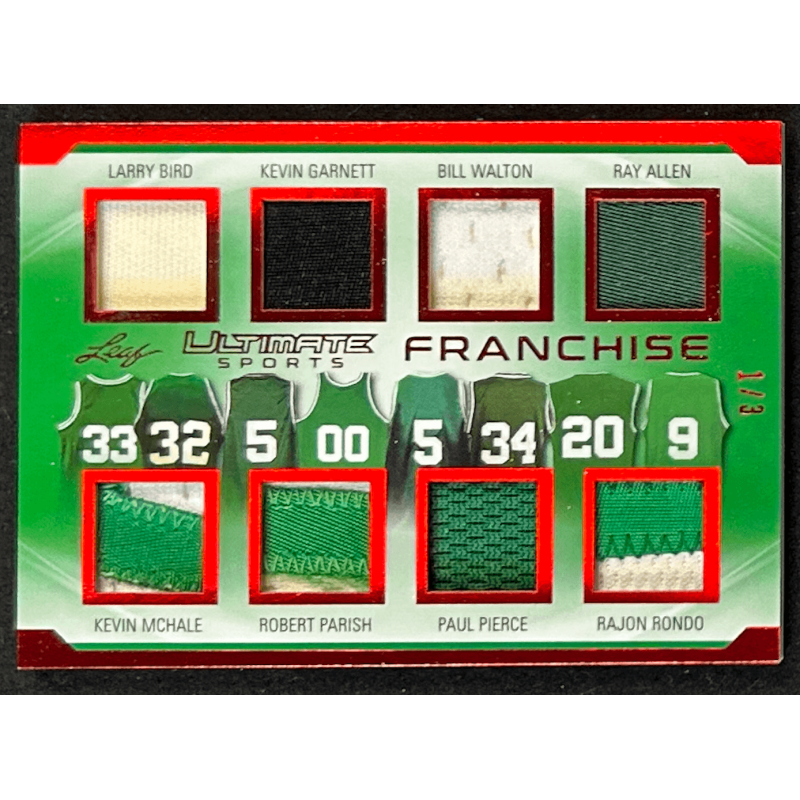 Bird /Garnett / Pierce /Allen /Rondo2019 Leaf Ultimate Sports The Ultimate Franchise Relics 1/3