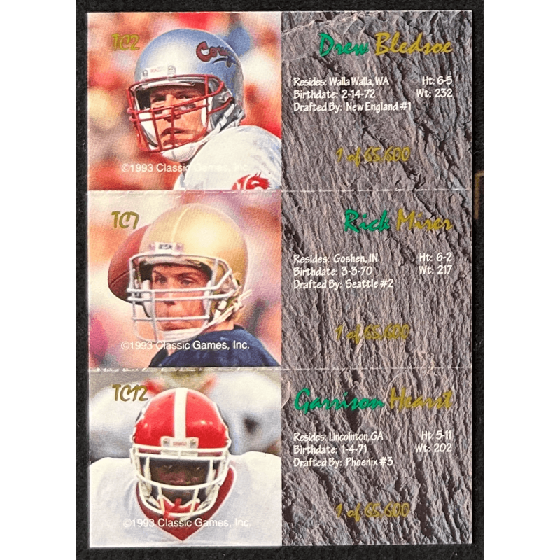 BLEDSOE / MIRER / HEARST 1993 Classic Four Sport Tri-Cards 1 OF 65600