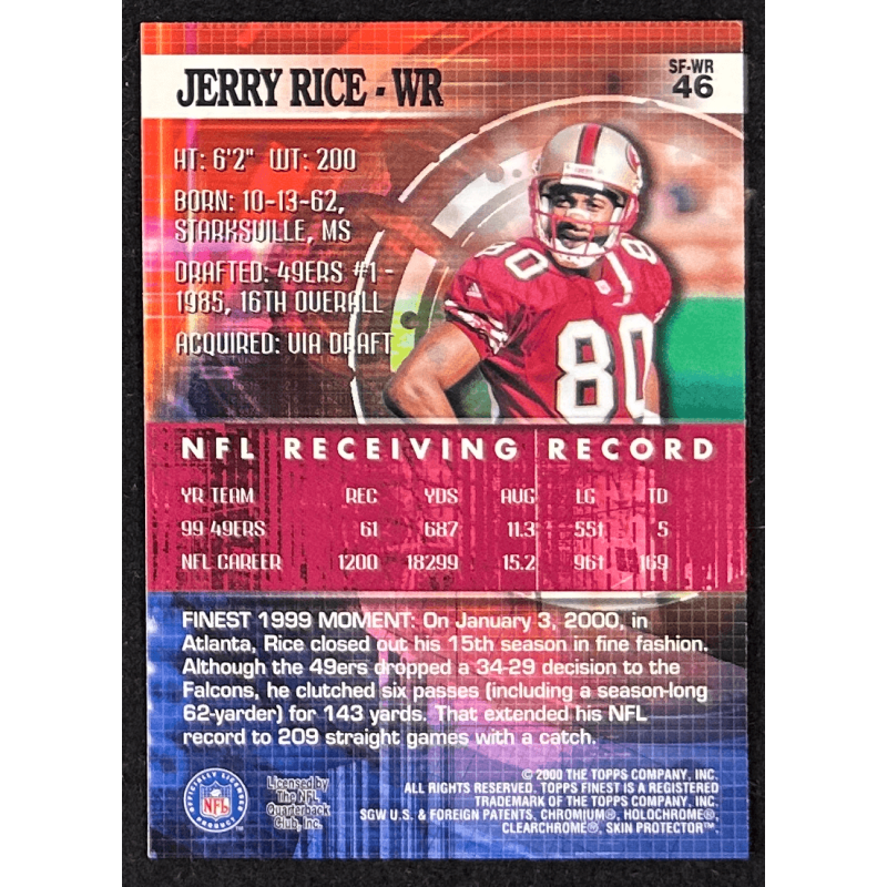 JERRY RICE 2000 Topps Finest 46