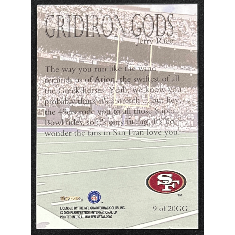 JERRY RICE 1999 SkyBox Molten Metal Gridiron Gods