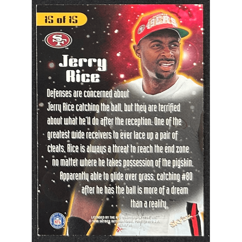 JERRY RICE 1998 Metal Universe Planet Football