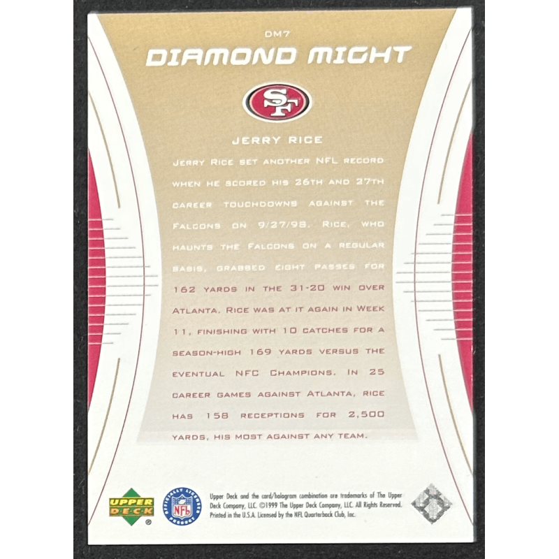 JERRY RICE 1999 Black Diamond Might
