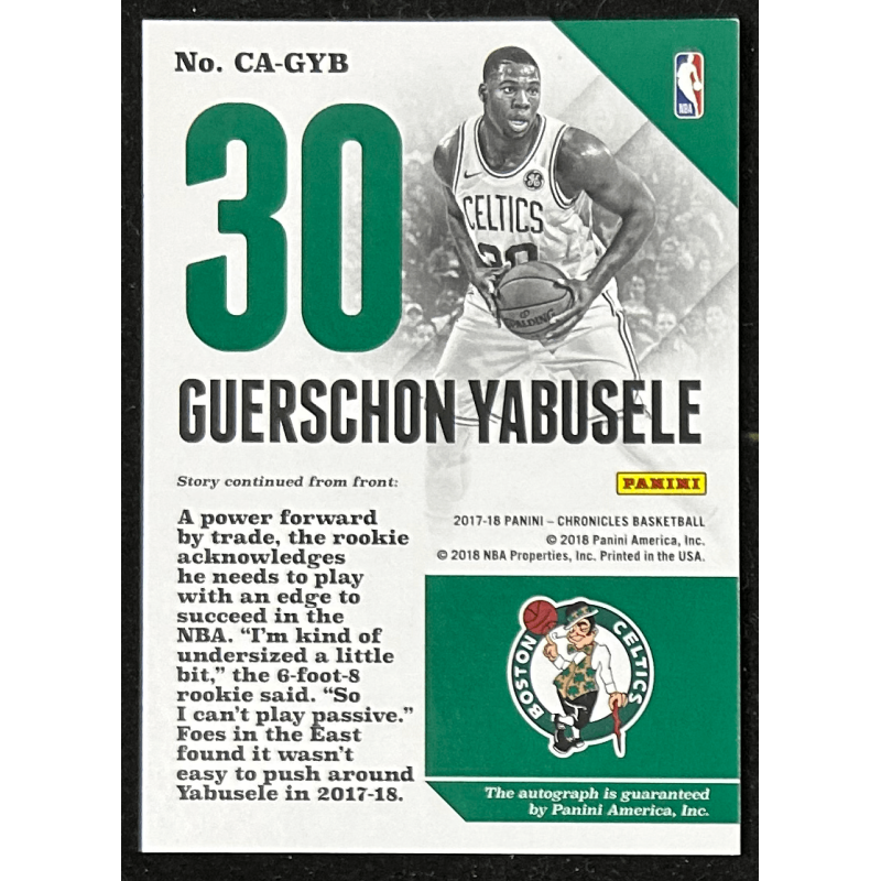Guerschon Yabusele 2017-18 Panini Chronicles Autograph Purple 46/49