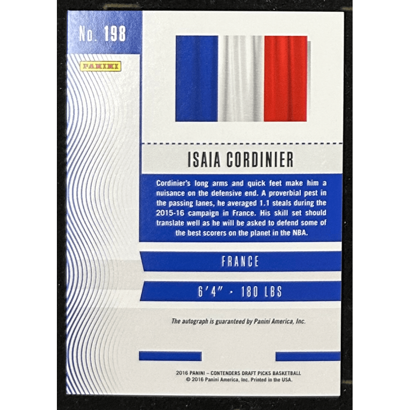 Isaia Cordinier 2016-17 Contenders Draft Picks Draft Ticket Autograph 96/99