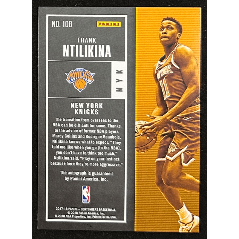 Frank Ntilikina 2017-18 Panini Contenders rookie autograph 65/125