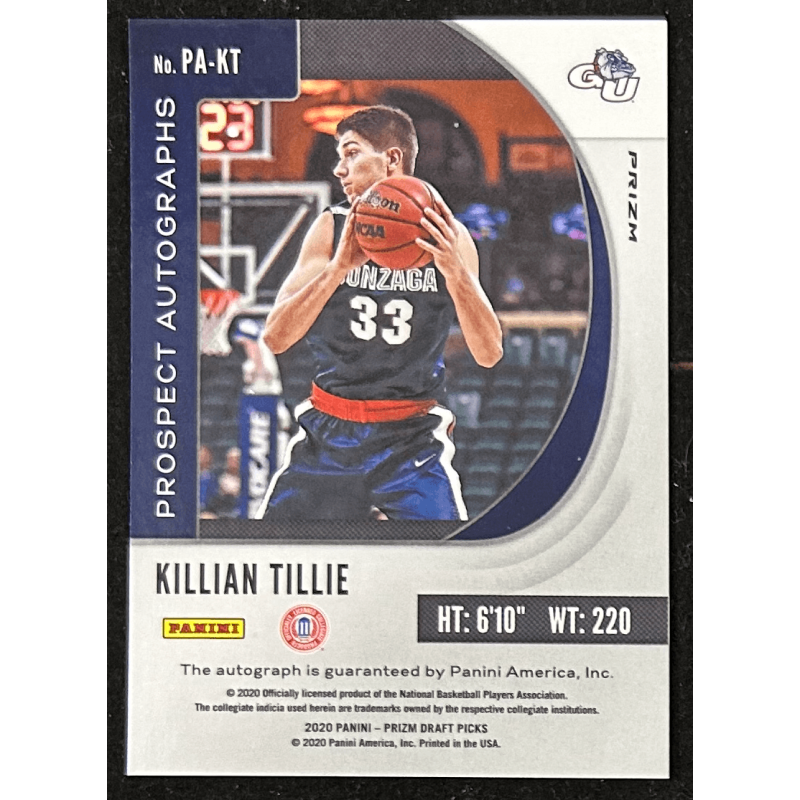 Killian Tillie 2020-21 Panini Prizm Draft Picks Prospect Autograph Green