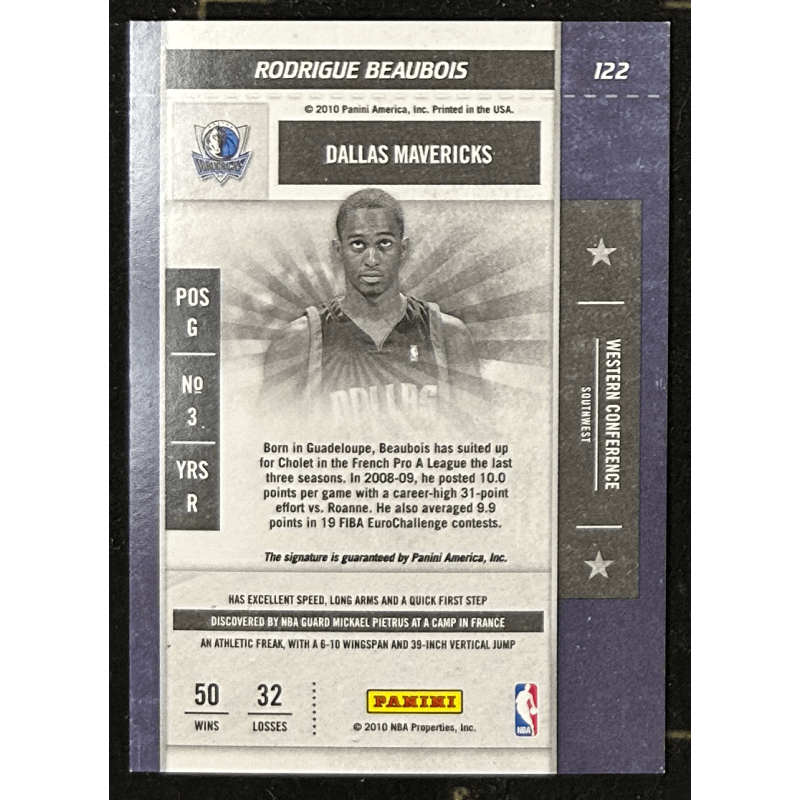 Rodrigue Beaubois 2009-10 Playoff Contenders rookie autograph