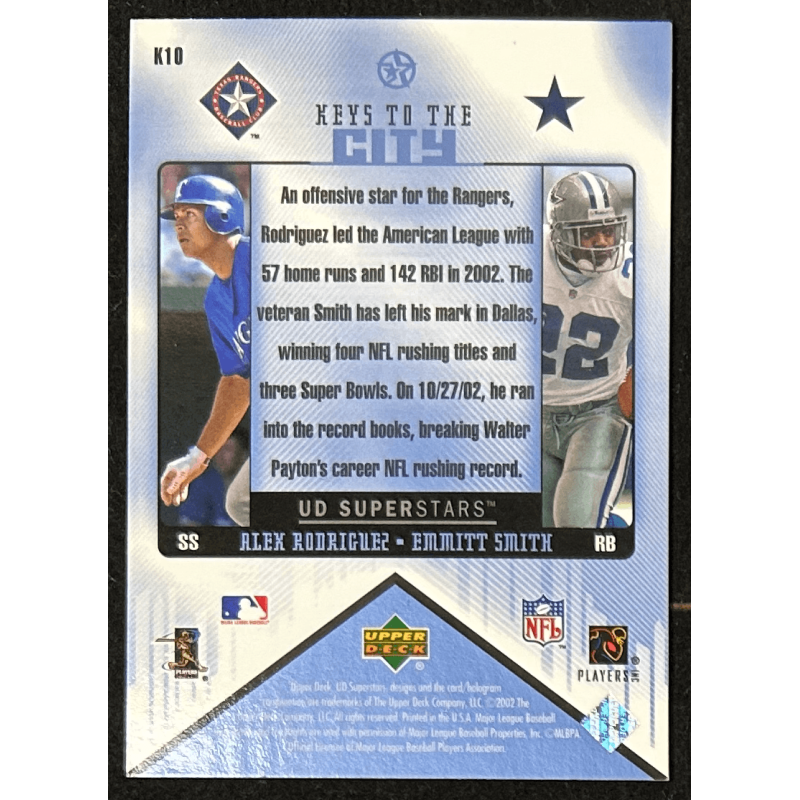 A.Rodriguez / E.Smith 2002-03 UD SuperStars Keys to the City K10