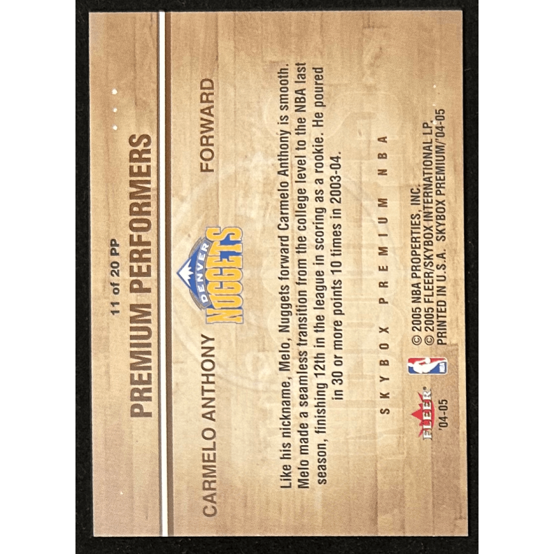 Carmelo Anthony 2004-05 SkyBox Premium Performers 11