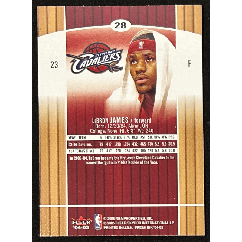 LeBron James 2004-05 SkyBox Fresh Ink 28