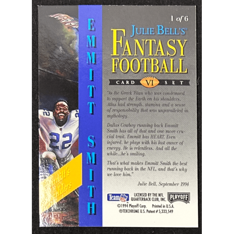 Emmitt Smith 1994 Playoff Julie Bell Art Samples 1