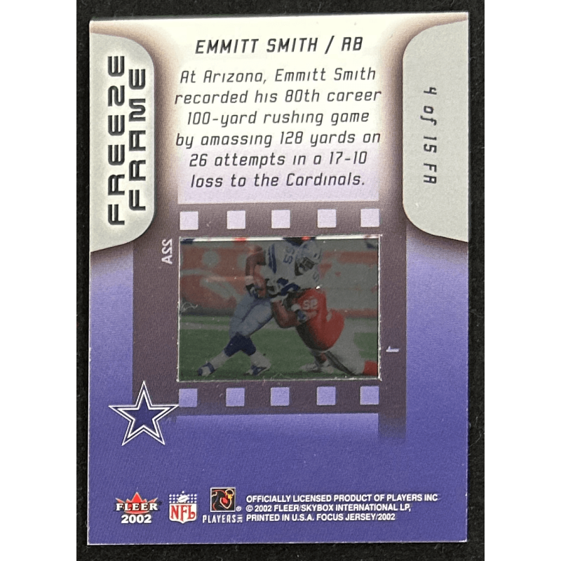 Emmitt Smith 2002 Fleer Focus JE Freeze Frame 4