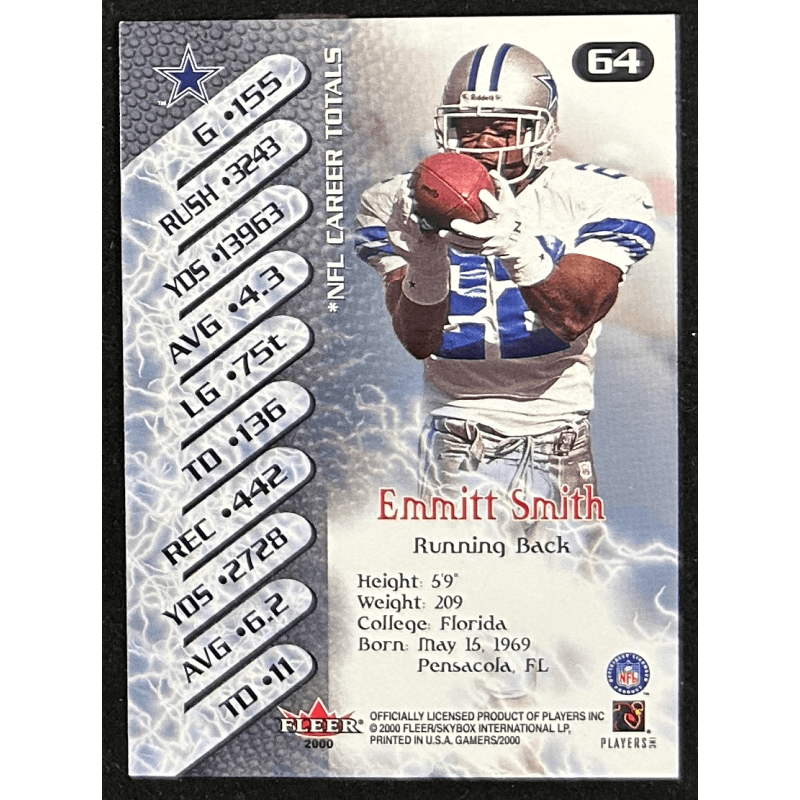 Emmitt Smith 2000 Fleer Gamers 64