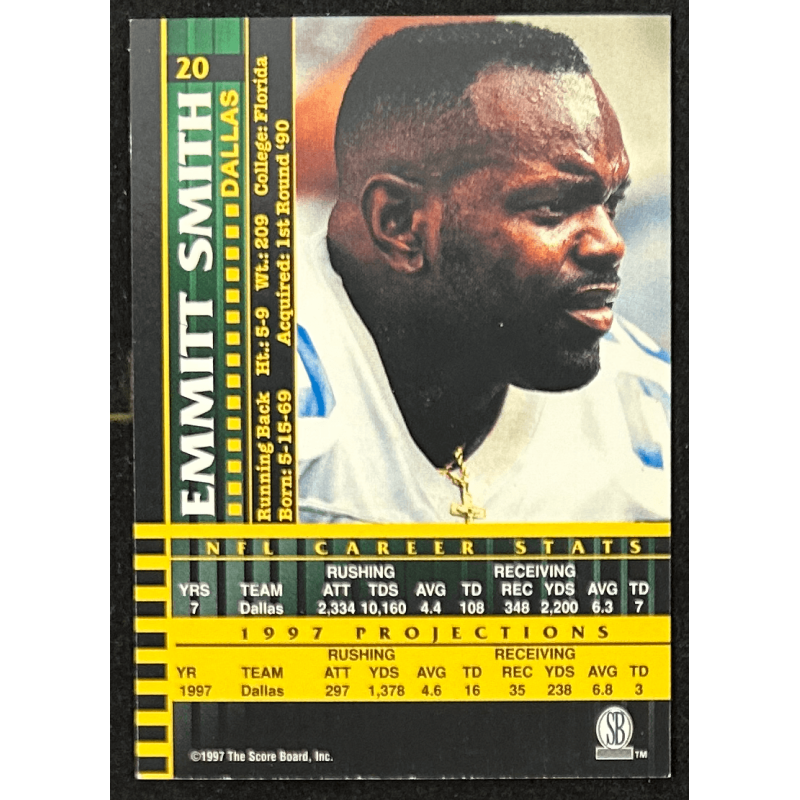 Emmitt Smith 1997 Score Board Players Club 20