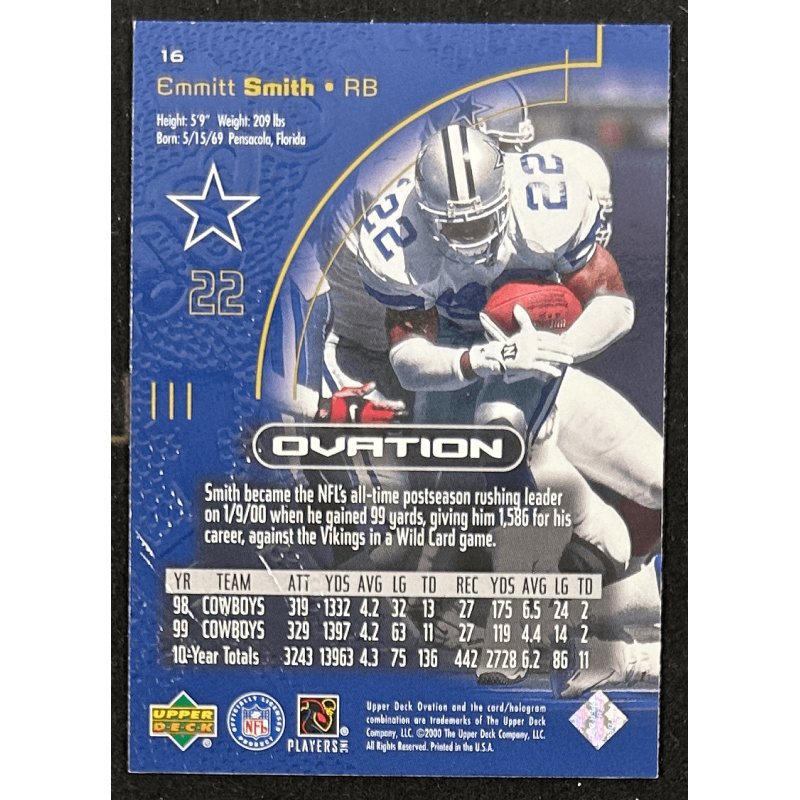 Emmitt Smith 2000 Upper Deck Ovation 16