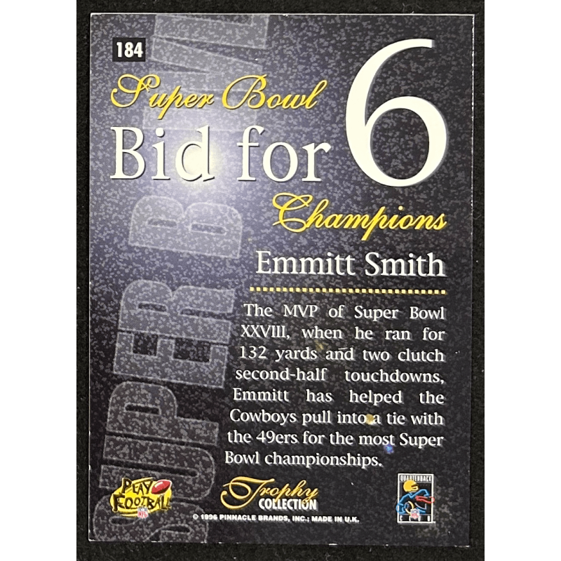 Emmitt Smith 1996 Pinnacle bid for 6