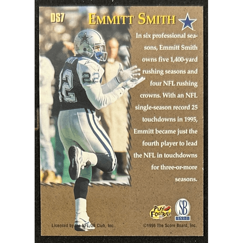 Emmitt Smith 1996 Pro Line Memorabilia Stretch Drive DS7