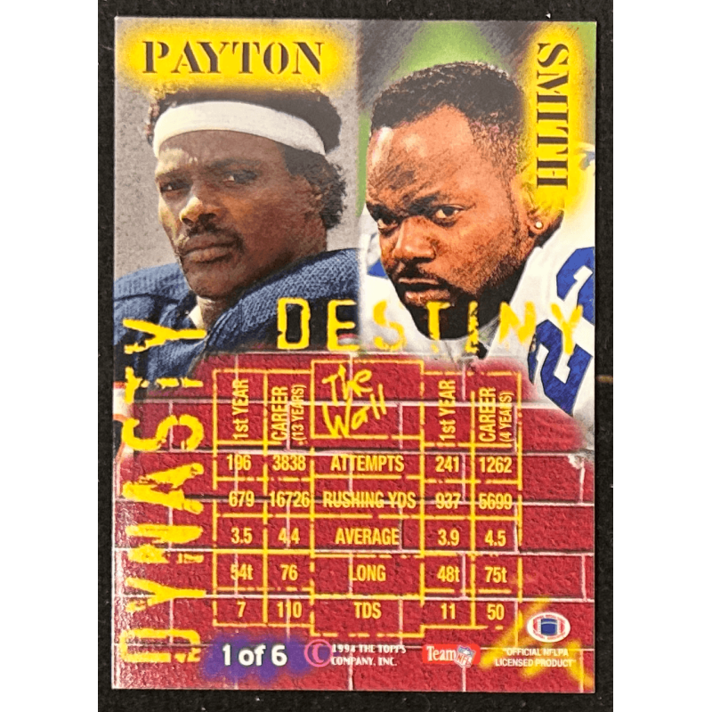Emmitt Smith / Walter Payton 1994 Stadium Club Dynasty and Destiny