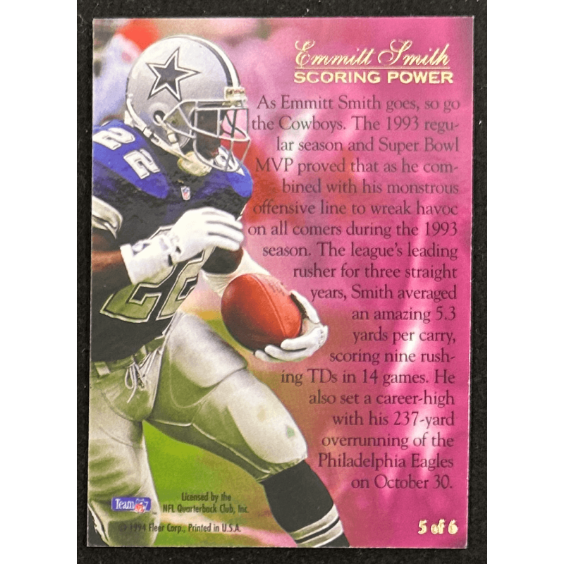 Emmitt Smith 1994 Flair Scoring Power 5