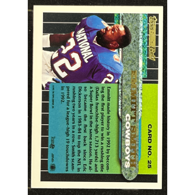 Emmitt Smith 1993 Topps Black Gold 25