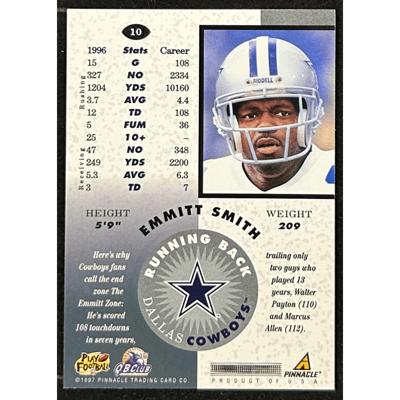 Emmitt Smith 1997 Pinnacle Mint 10