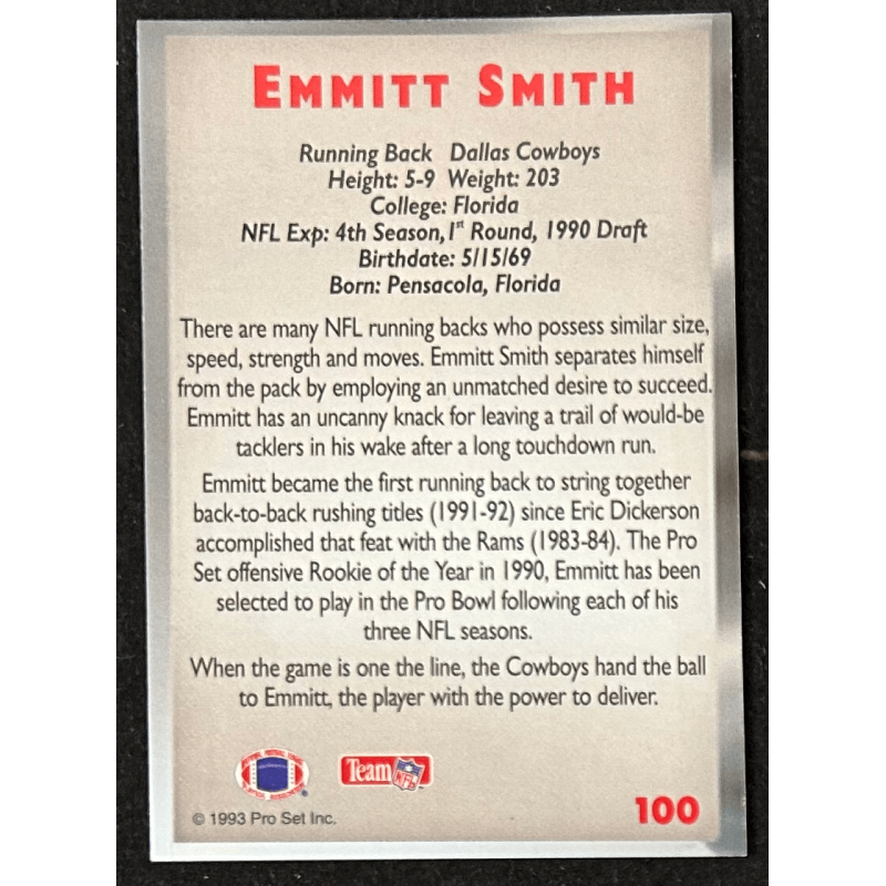 Emmitt Smith 1993 Pro set Power 100
