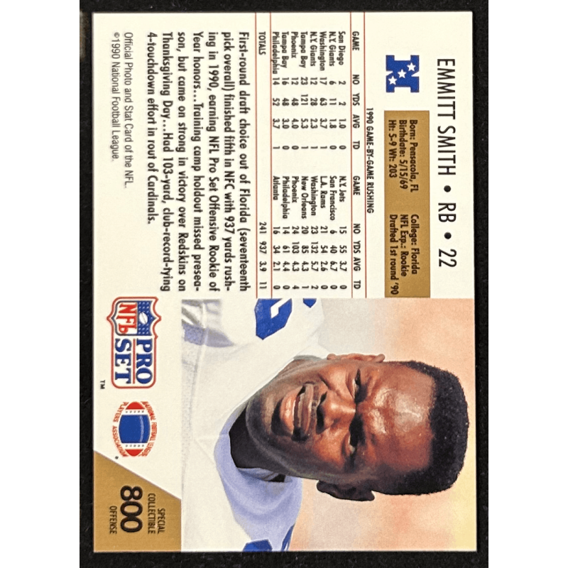 Emmitt Smith 1990 Pro Set 800 / Offensive ROY
