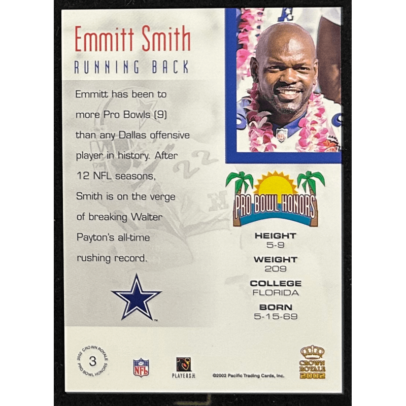 Emmitt Smith 2002 Crown Royale Pro Bowl Honors 3