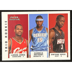 LeBron James / Anthony / Wade 2003-04 Fleer Tradition trio rookie