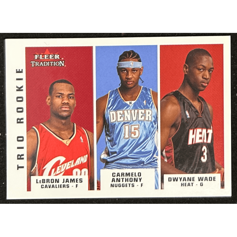 LeBron James / Anthony / Wade 2003-04 Fleer Tradition trio rookie