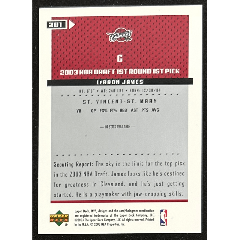LeBron James 2003-04 Upper Deck MVP rookie - 201
