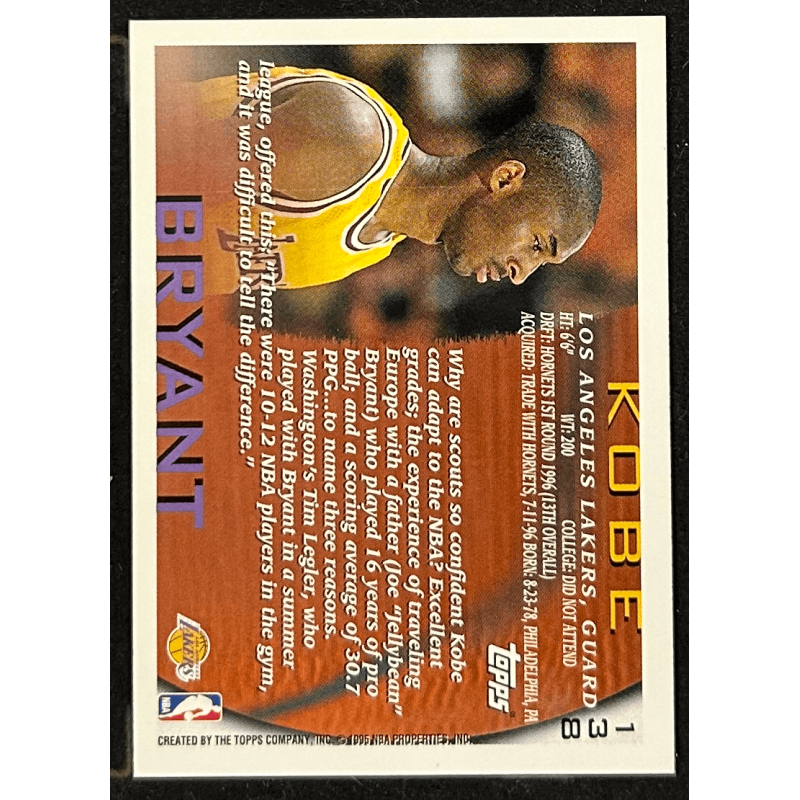 Kobe Bryant 1996-97 Topps rookie - 138