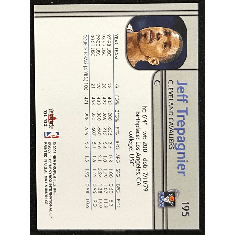 Jeff Trepagnier 2001-02 Fleer Maximum rookie 086/1000