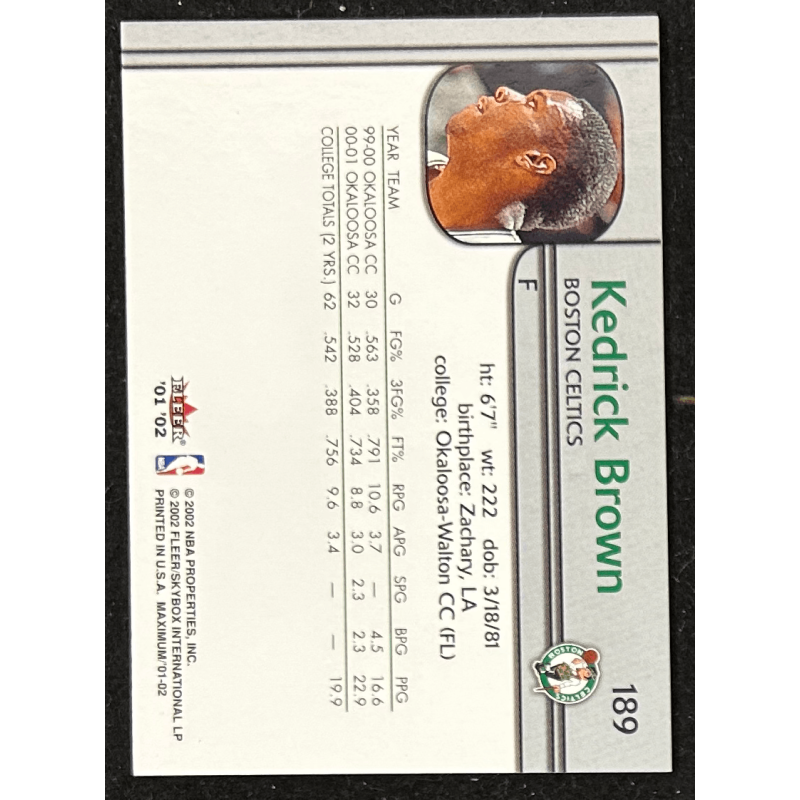 Kedrick Brown 2001-02 Fleer Maximum rookie 0043/1000