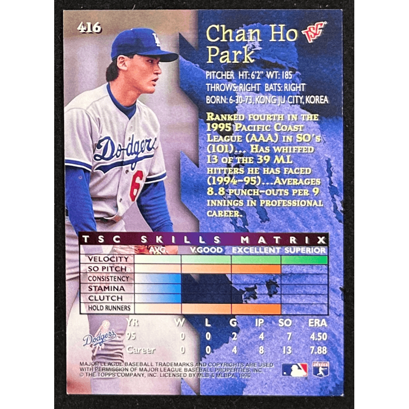 Chan Ho Park 1996 Stadium Club 416
