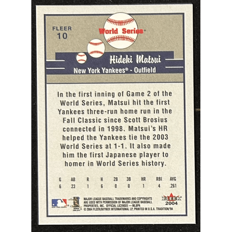 Hideki Matsui 2004 Fleer Tradition world series - 10