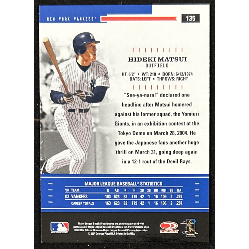 Hideki Matsui 2004 Throwback Threads 135