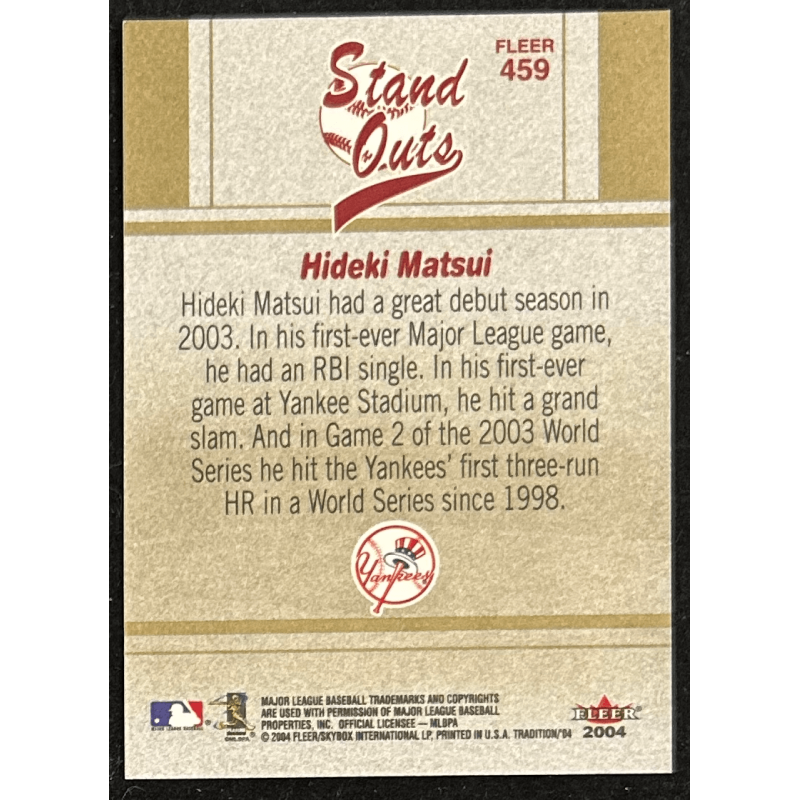Hideki Matsui 2004 Fleer Tradition stand outs - 459