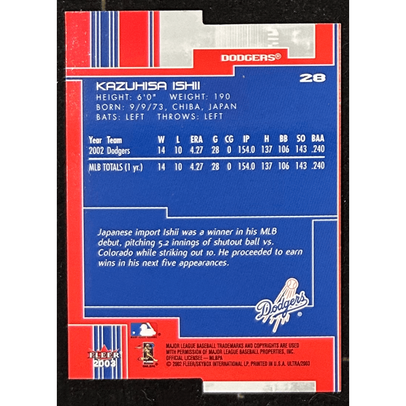 Kazuhisa Ishii 2003 Ultra Gold Medallion 28