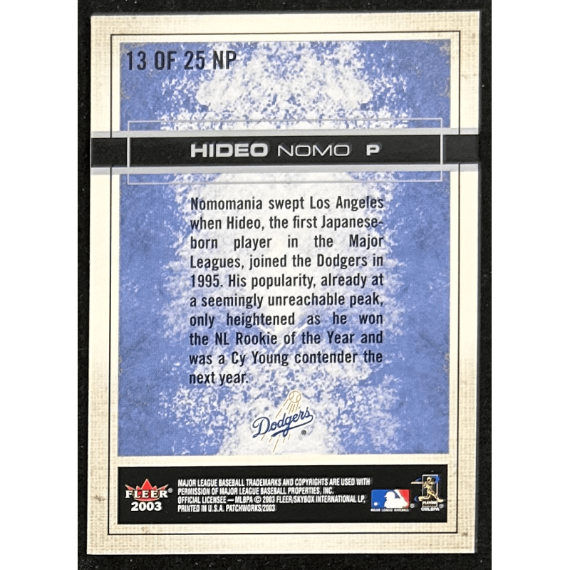 Hideo Nomo 2003 Fleer Patchworks National Pastime 13