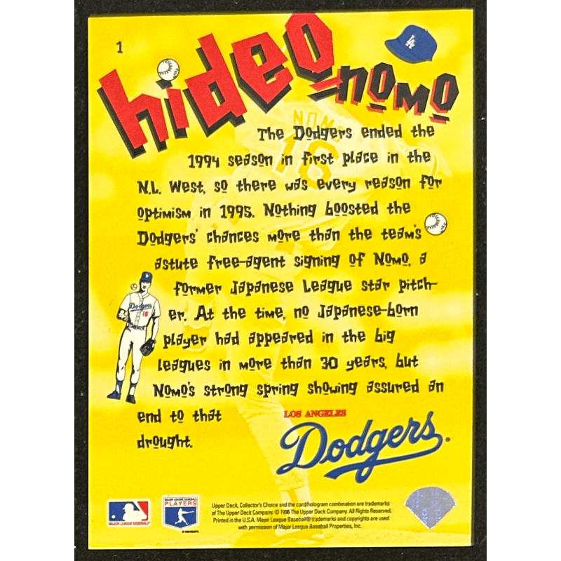 Hideo Nomo 1996 Collector's Choice Nomo Scrapbook 1
