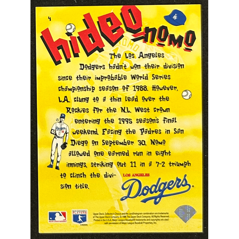 Hideo Nomo 1996 Collector's Choice Nomo Scrapbook 4