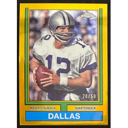 Roger Staubach 2024 Topps chrome 1974 gold refractor 20/50
